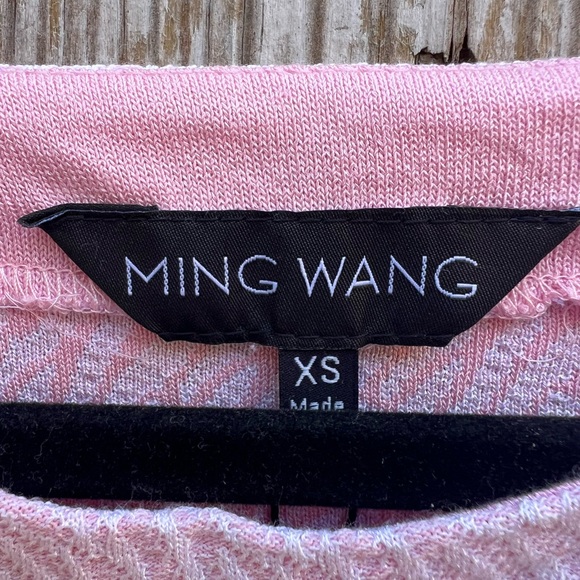 MING WANG Pink Sheath Floral Lace Hem 3/4 Split Sleeve Dress Women’s XS NWT NEW - Picture 8 of 15